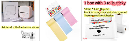 Mini Portable Thermal Printer — Bluetooth, Inkless, Instant Stickers &amp; Notes