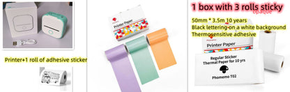 Mini Portable Thermal Printer — Bluetooth, Inkless, Instant Stickers &amp; Notes