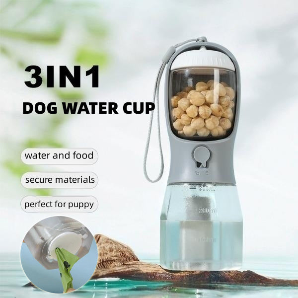 3-in-1 Dog Bottle | Dealtide water, snack and pouches