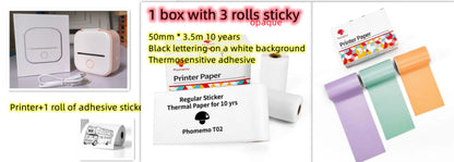 Mini Portable Thermal Printer — Bluetooth, Inkless, Instant Stickers &amp; Notes