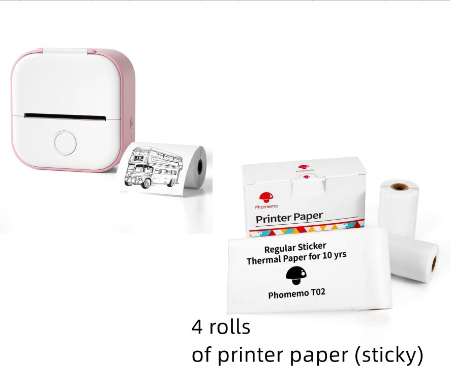 Mini Portable Thermal Printer — Bluetooth, Inkless, Instant Stickers &amp; Notes