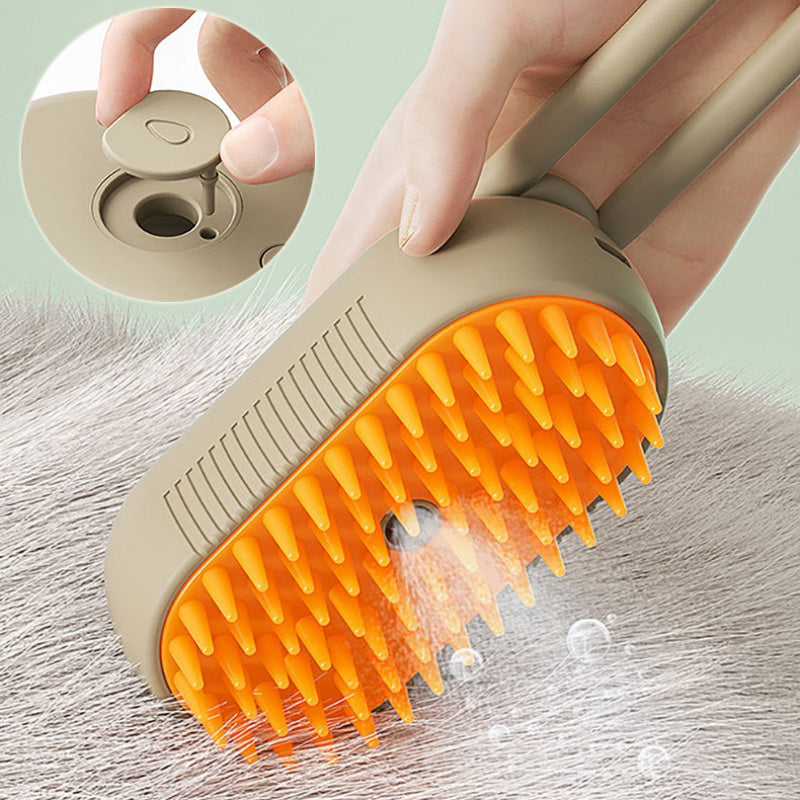 3-in-1 Steam Brush for Cats — Detangles, Hydrates, and Reduces Shedding