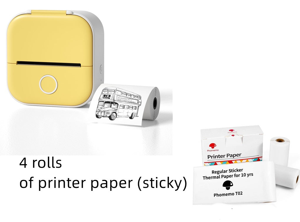 Mini Portable Thermal Printer — Bluetooth, Inkless, Instant Stickers &amp; Notes