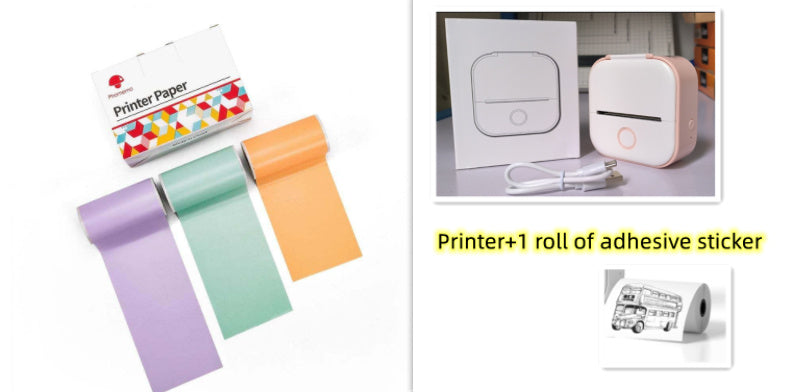 Mini Portable Thermal Printer — Bluetooth, Inkless, Instant Stickers &amp; Notes