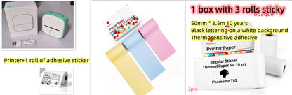 Mini Portable Thermal Printer — Bluetooth, Inkless, Instant Stickers &amp; Notes