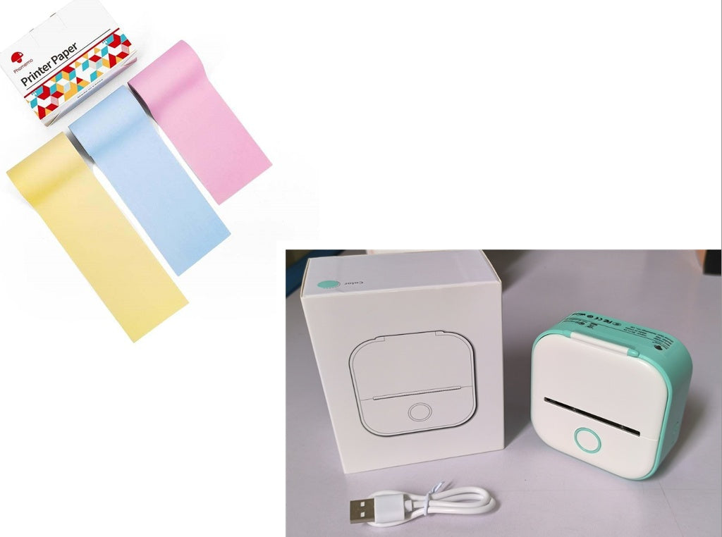 Mini Portable Thermal Printer — Bluetooth, Inkless, Instant Stickers &amp; Notes