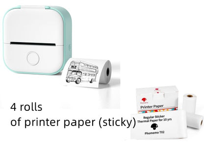 Mini Portable Thermal Printer — Bluetooth, Inkless, Instant Stickers &amp; Notes