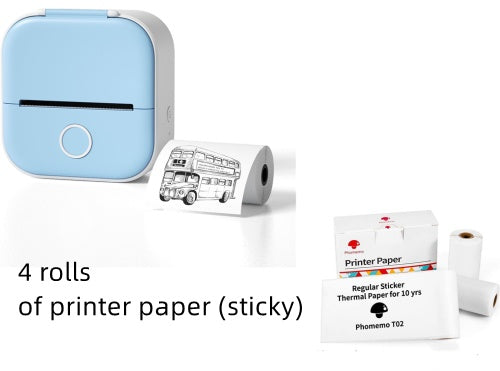 Mini Portable Thermal Printer — Bluetooth, Inkless, Instant Stickers &amp; Notes