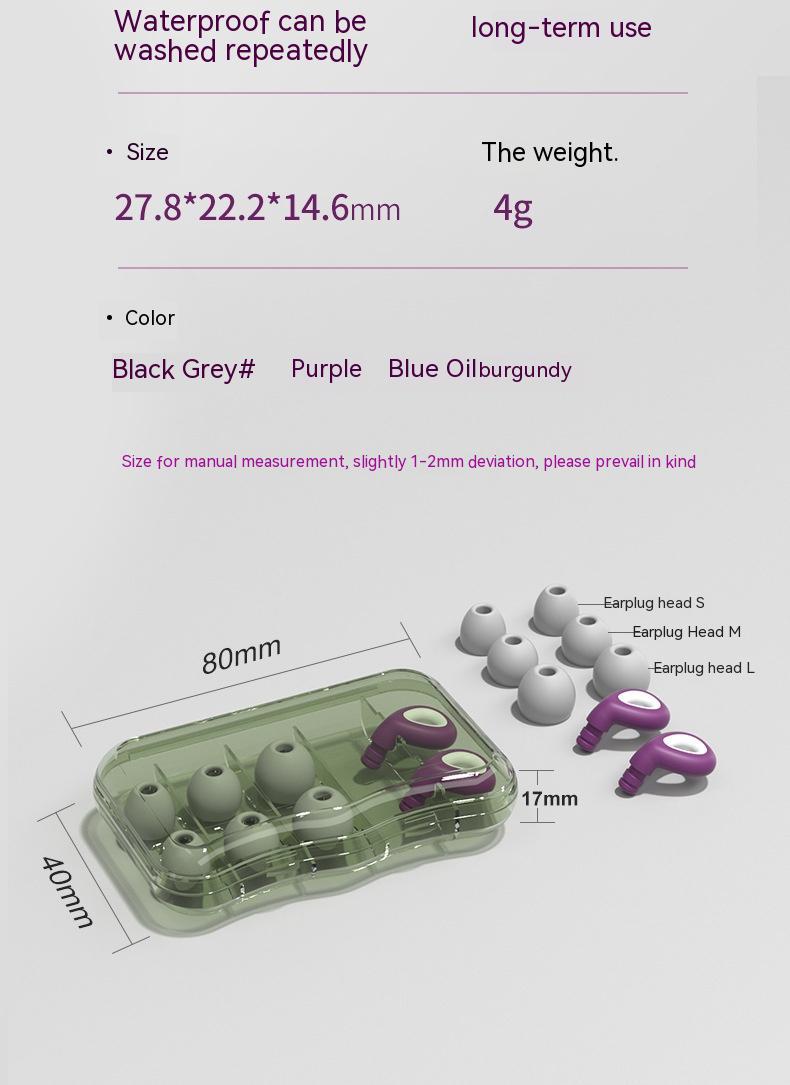 Reusable silicone earplugs — Sleep and swim without noise or water