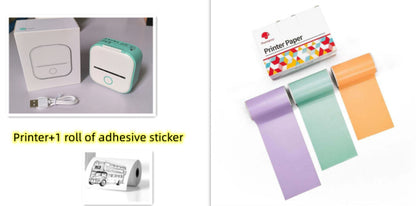 Mini Portable Thermal Printer — Bluetooth, Inkless, Instant Stickers &amp; Notes