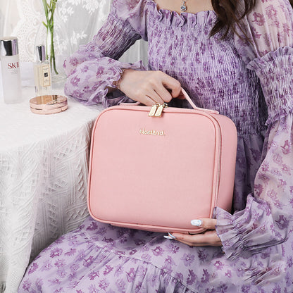 Cosmetic Bag with LED Mirror — Large Capacity, Adjustable &amp; Portable for Makeup