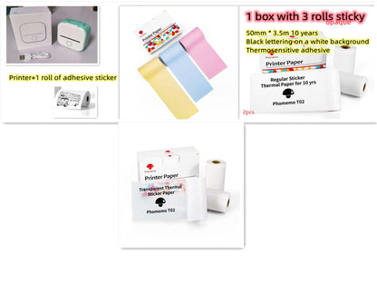 Mini Portable Thermal Printer — Bluetooth, Inkless, Instant Stickers &amp; Notes