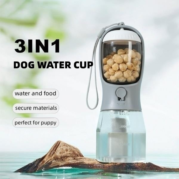 3-in-1 Dog Bottle | Dealtide water, snack and pouches