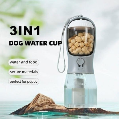3-in-1 Dog Bottle | Dealtide water, snack and pouches