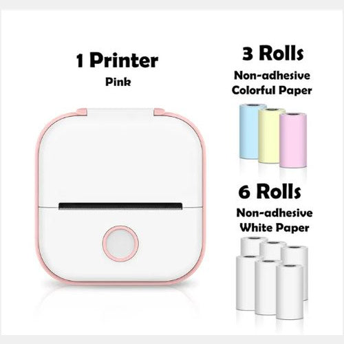 Mini Portable Thermal Printer — Bluetooth, Inkless, Instant Stickers &amp; Notes
