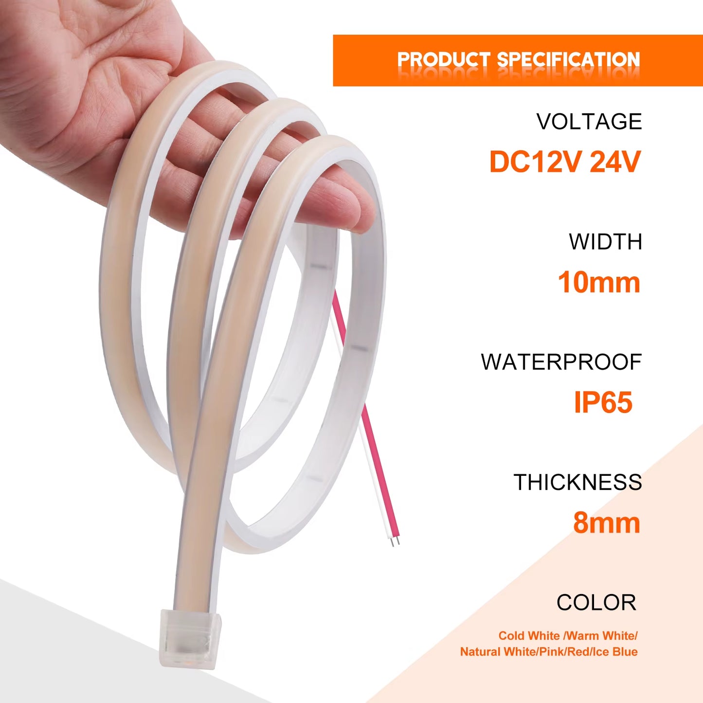 Waterproof COB LED Strip Light 12V 24V Flexible LED Neon Light 0.5-20M 320Leds High Density Linear Lighting COB LED Lights