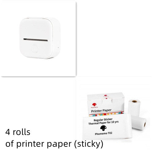 Mini Portable Thermal Printer — Bluetooth, Inkless, Instant Stickers &amp; Notes