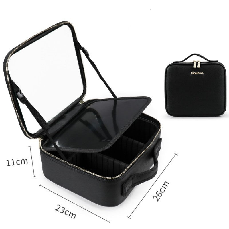 Cosmetic Bag with LED Mirror — Large Capacity, Adjustable &amp; Portable for Makeup