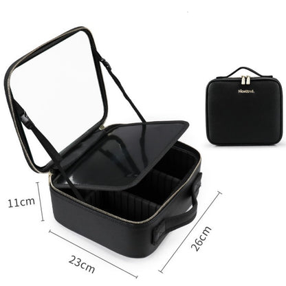 Cosmetic Bag with LED Mirror — Large Capacity, Adjustable &amp; Portable for Makeup